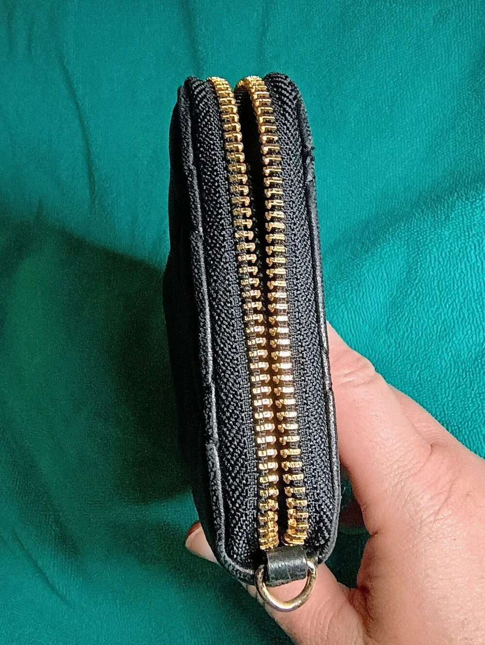 DKNY Quilted Black Zip Around Wallet
